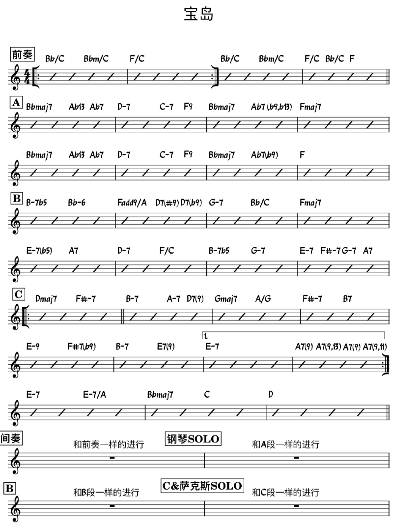 Featured image of post T-square《宝岛》和声分析